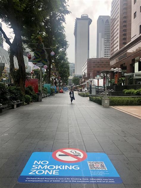 Orchard Road Singapore Is A No Smoking Area Editorial Photography
