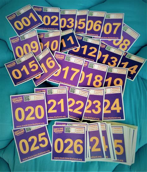 New TT#4 race numbers ready..Who..s... - Track Time Thailand