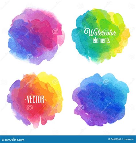Vector Watercolor Design Elements Stock Vector Illustration Of