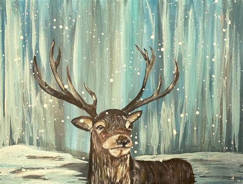 Snowy Deer Painting By Jennifer Naramore Fine Art America