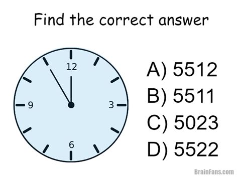 Brain Teaser Picture Logic Puzzle Clock Which Of The Answers A B