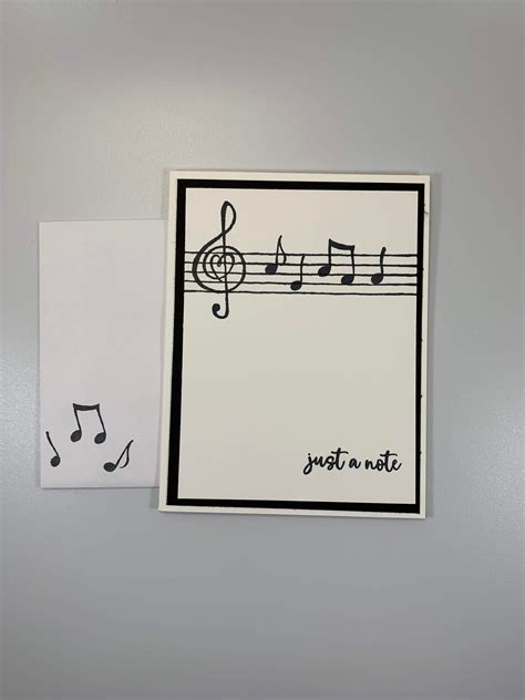 Just A Note Handmade Greeting Card Music Teacher Music Lover Note Card