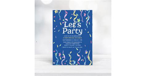 Lets Party General Party All Purpose Invitation Zazzle