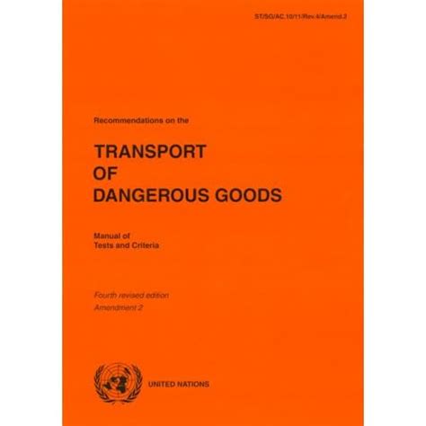 Recommendations On The Transport Of Dangerous Goods Manual