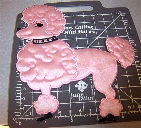 Cute Large Pink Poodle New Iron On Embroidered Patch Great