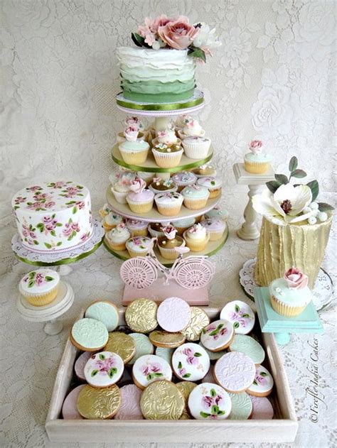 Enchanted Garden Wedding Dessert Table Cake By Firefly