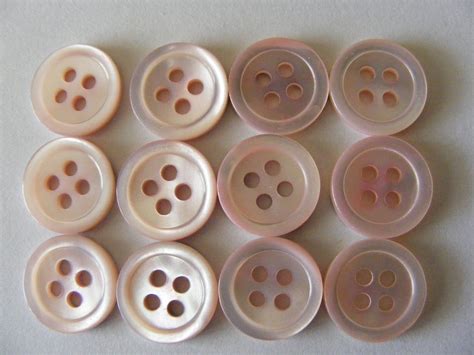 12 Vintage Pink Mother Of Pearl Buttons 12mm Matching Set Of Etsy
