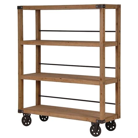 Wooden Shelf Unit On Wheels Homelia Wooden Shelf Unit Wooden
