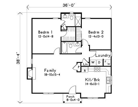 Cottage Style House Plan 2 Beds 2 Baths 1137 Sqft Plan 22 634
