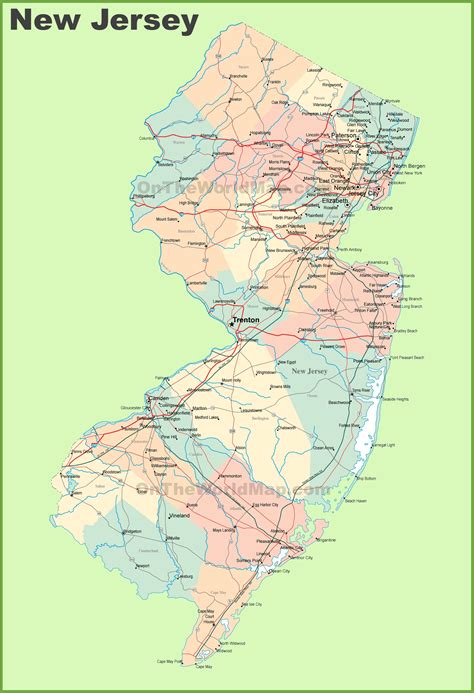 Road Map Of New Jersey With Cities Ontheworldmap Com