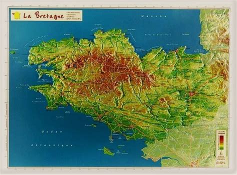 Carte En Relief De La Bretagne Georelief