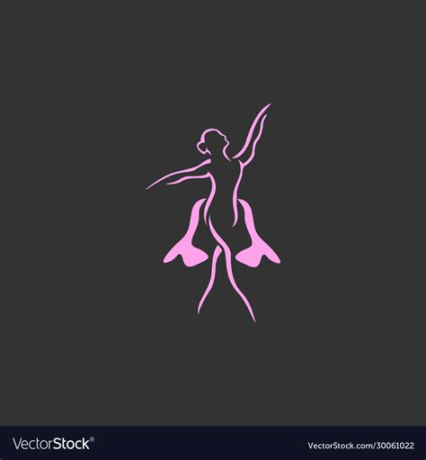 Woman Ballet Symbol Logo Royalty Free Vector Image