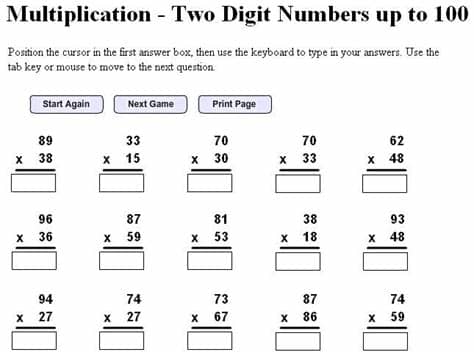 Printable Multiplication Worksheets 6th Grade ...