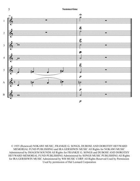 Summertime Flute Choir By George Gershwin Digital Sheet Music For