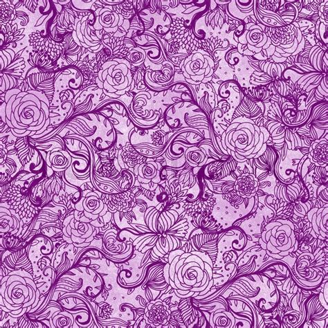 Beautiful Floral Patterned Background In Purple And Pink Stock Photo