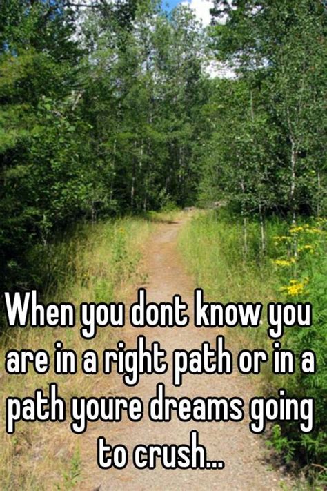 When You Dont Know You Are In A Right Path Or In A Path Youre Dreams