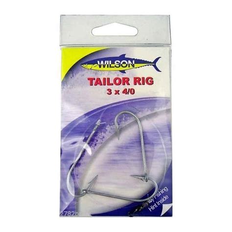 Buy Wilson Tailor Fishing Rig 3x40 Hook Setup 40lb Clear Mono Leader