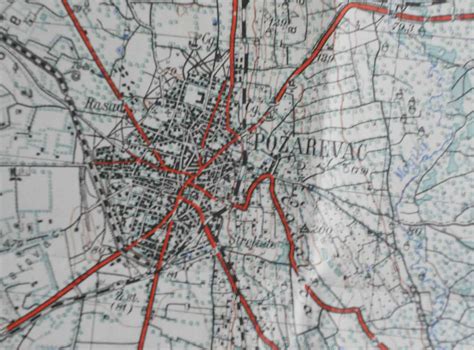 1956 Military Topographic Map Požarevac Braničevo Kostolac Serbia
