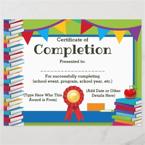 What is a certificate of completion? Certificate of Completion Customizable Kids 8.5x11 ...