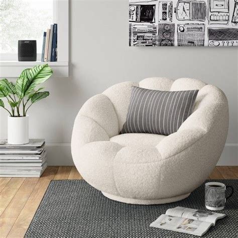Sherpa Swivel Tulip Chair White - Room Essentials™ : Target | White