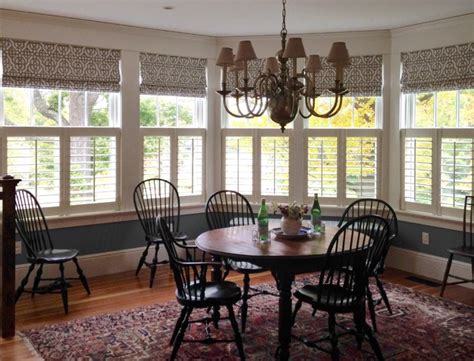 The secret ingredient to creating a truly magical dining experience for your guests (and yourself, of course) is to find a style that suits your hosting needs and your home perfectly. Cafe Shutters with Roman Shades - Traditional - Dining ...