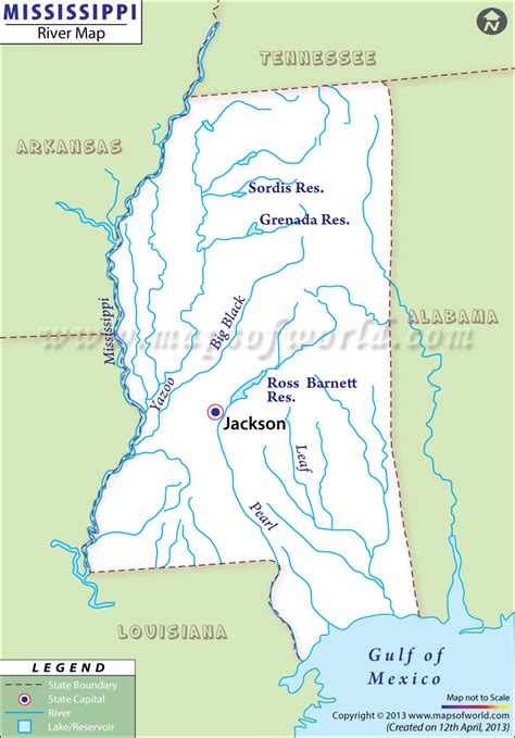 Mississippi River Map With States