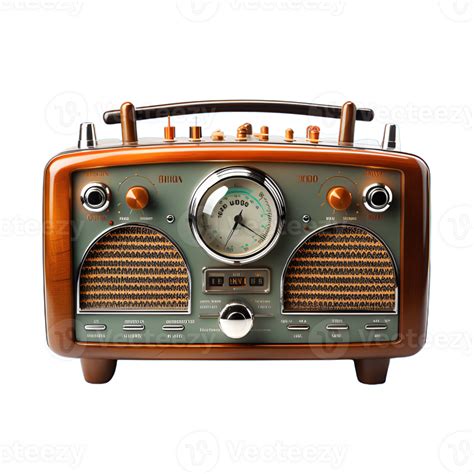 Vintage Radio Isolated On Transparent Background Antique Radio Clip