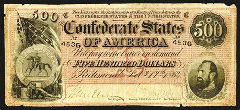Confederate States 500 Dollars 1864