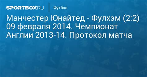 Кавани, 15 — брайан, 76. Манчестер Юнайтед - Фулхэм (2:2) 9 февраля 2014. Чемпионат ...