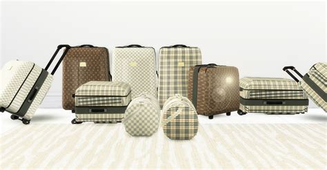 Lv Burberry Suitcasecollection Sims 4 Cc Furniture Sims 4 Sims Baby