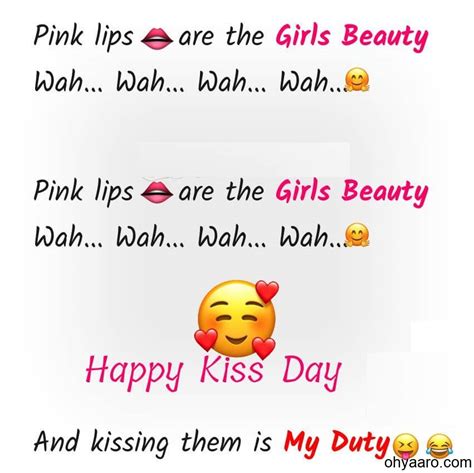 Kiss Day Funny Shayari Oh Yaaro