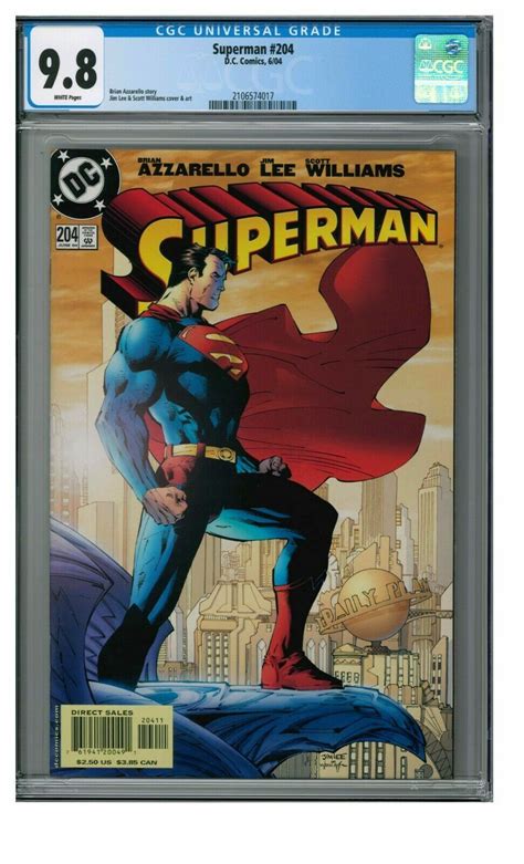 Superman 204 Cgc 98 White Pages Jim Lee Brian Azzarello Superboy