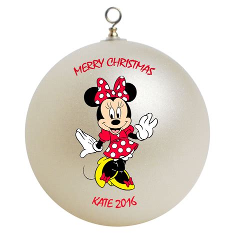 Personalized Minnie Mouse Christmas Ornament T Add Name Ornaments