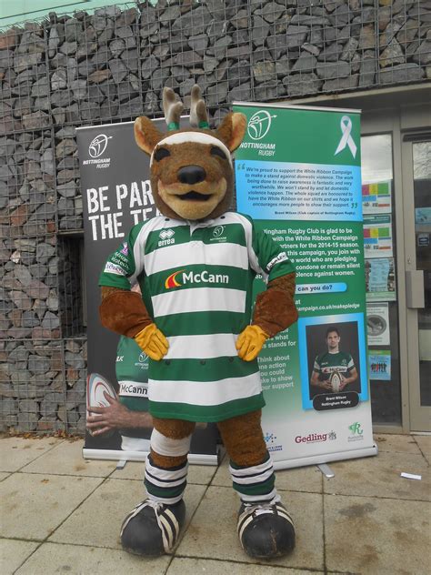 Archie The Rugby Mascot Support Us To Get Pledges On White Ribbon Day