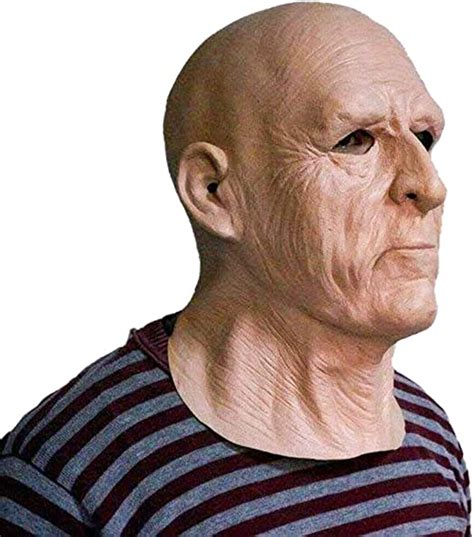 HENGYUTOYMASK Realistic Old Man Mask Latex Mask Male Full Overhead Halloween Latex Cosplay Human