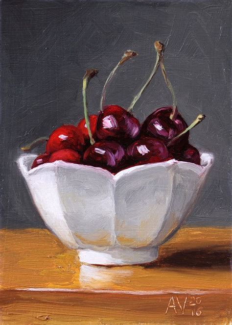 Cherries Still Life Painting Original Fruit Painting By Aleksey