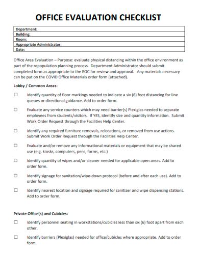 Free Office Checklist Samples In Google Docs Ms Word Apple
