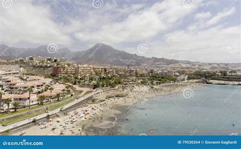 Playa De Las Americas Tenerife Aerial View In Summer Season Stock