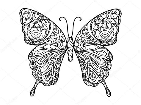 Little fairy is also a butterfly. Vlinder kleurplaat boek voor volwassenen vector ...