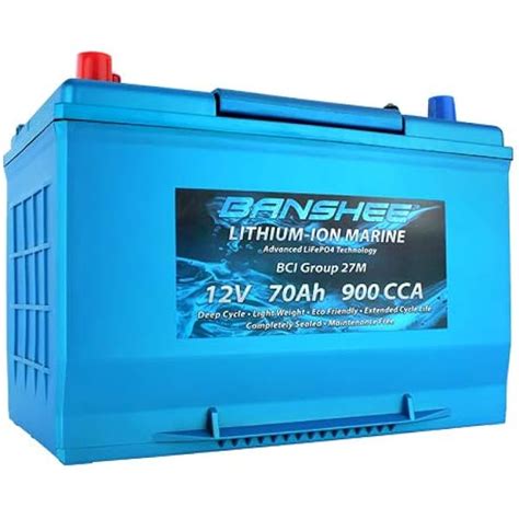 Banshee Deep Cycle Lithium Marine Battery Group Size 31 Replaces Optima