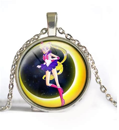 Anime Sailor Moon Pendant Necklace Photo Space Glass Necklace Star Moon Christmas T For