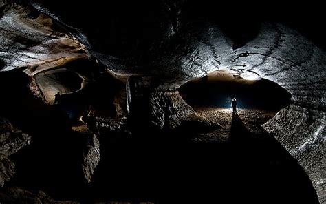 Hd Wallpaper Nature Landscape Cave Rock Dark Erosion People