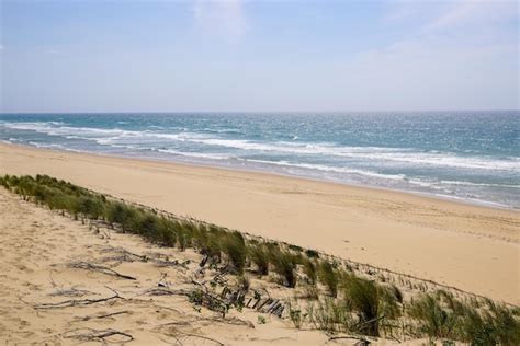 Premium Photo West French Atlantic Coast In Le Porge Beach With Sea Sandy Horizon View From France