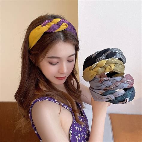 New Fashion Print Headband Cross Knot Hairpin For Women Girls Simple