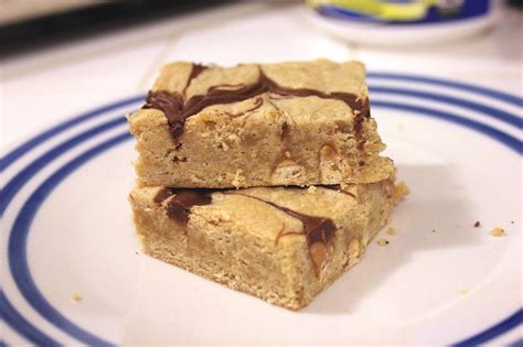 Nutella Swirl Peanut Butter Chip Blondies Fresh From The