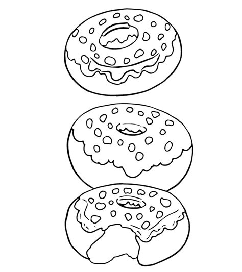 Coloring Pages Yummy Donut Snack Coloring Pages