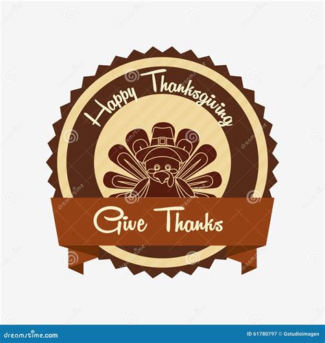 Happy Thanksgiving Design Stock Vector Illustration Of Label 61780797