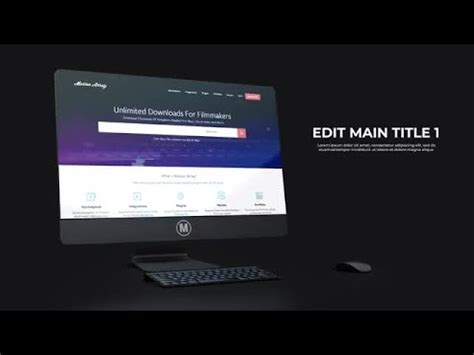 Preset sizes include dribbble, 720p, 1080p, and 4k. Mockup Desktop After Effects Templates - YouTube