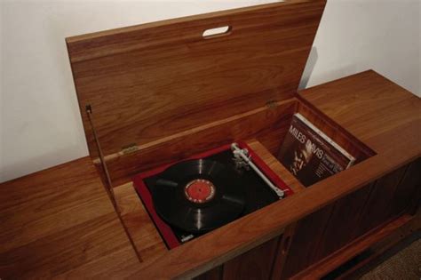 Turntable Cabinet Vinyl Record Cabinet Turntable Hand Crafted Furniture