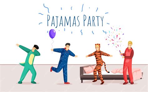 Premium Vector Pajamas Party Flat Banner Template Overnight Stay